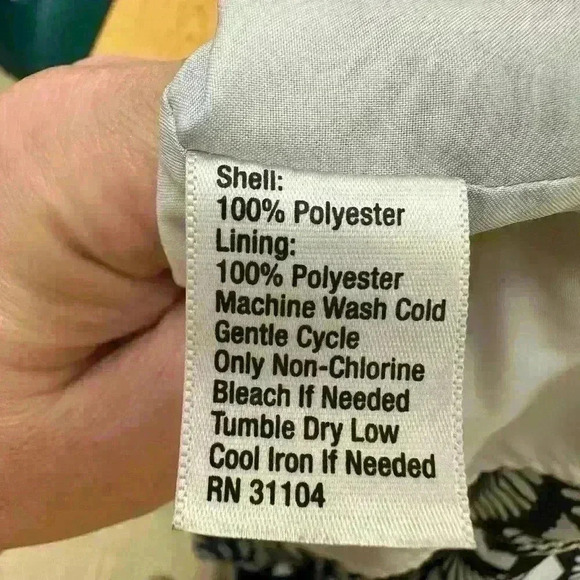 Kaari Blue Sleeveless Tie Neck Black and White Geometric Print Dress Size Medium - Picture 6 of 6